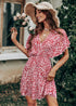 Red Boho Floral Mini Dress Esme